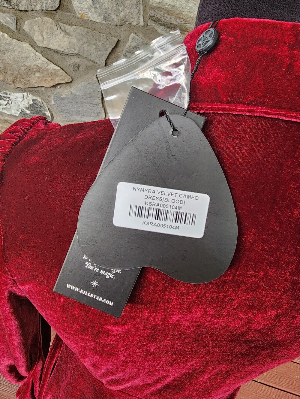 NWT Killstar Nymyra Velvet Cameo Dress Red Velvet - Picture 8 of 8